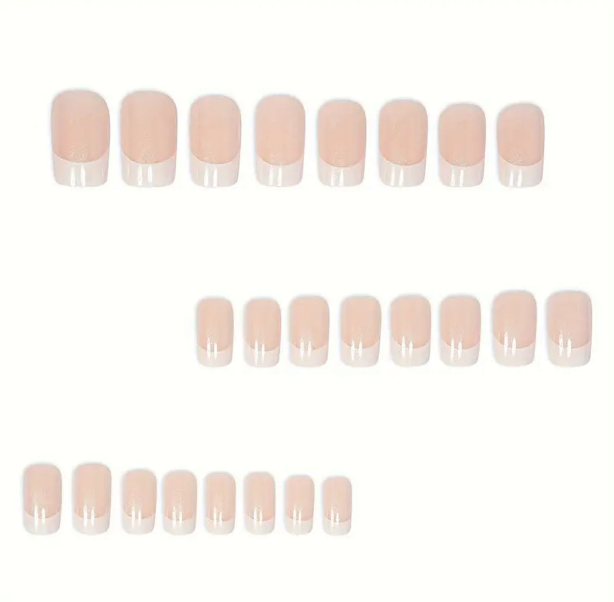 Always a Classic - Short Nude French Tip Reusable PressâOn Nails, 24âPiece Set